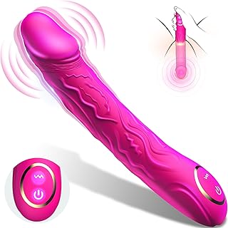 Vibrating Penis Realistic Dildo Vibrator with 10 Powerful Vibration Modes, Women Sex Toy Clitoris Anal Vagina G Spot Vibrator Sex Stimulator Adult Toys for Women Couples Sex Pleasure Rose Toy Vibrator