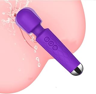 Powerful Vibrator Wand, G Spot Cordless Rechargeable Vibrators with 20 Patterns & 8 Intensity, Quiet Clit Vibrator, Clitoris Stimulation, Dildo, Female Wand Massager for Her Pleasure, Adult Sex Toys for Women Couples (A)