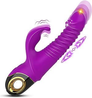 Thrusting G-spot Dildo Rabbit Vibrator - Realistic Dildos Women Sex Pleasure Toys Stimulator Clitoral Silicone Vagina Vibrators with 5 Thrusting Rotating & 9 Vibrating, Adult Female Sex Toys for Women