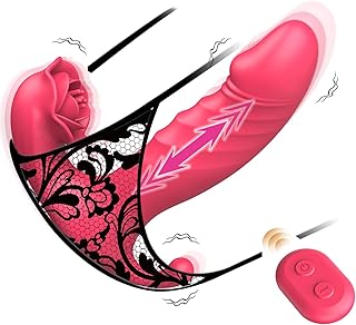 Wearable G Spot Thrusting Vibrator Dildo, 3 in 1 Women Sex Toy with 9 Thrusting & 9 Vibrating Modes, G Spot vibrator Vaginal Clitoral Stimulation Anal Adult Sex Toy for Women