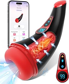 Sex Toys for Men Male Masturbator - APP Control Adult Toys Male Masturbators Penis Pump with 9 Sucking & 9 Vibrating Modes, 3D Textured Sleeve Heating Mens Sex Toy Stroker, LCD Display Pocket Pussy