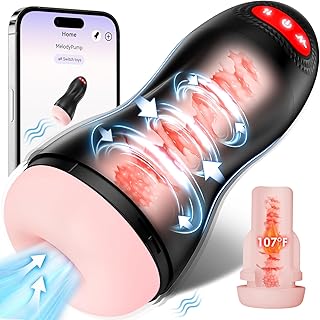 Automatic Male Masturbator Sex Toys - Sucking Male Masturbators Penis Pump with 9 Suction & 10 Vibrating & Heating Mens Male Sex Toys, Hands Free Pocket Pussy Male Stroker, Adult Sex Toys for Men Penis Pumps