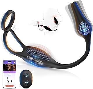 Sex Toys for Men Anal Toys with Vibrating Cock Ring, Adult Toys Butt Plug Prostate Massager with 7 Vibration Modes, Anal Plug Male Sex Toy Anal Vibrator Dildo, Buttplug Penis Ring Adult Toy Couples