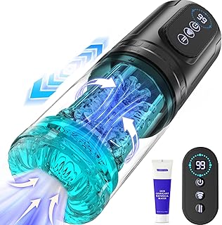 Male Sex Toys Men Masturbator, Upgrade Soft Sleeve Penis Pump with 9 Sucking & Thrusting Rotating Vibrating Automatic Sex Toys for Men, Mens Sex Toy for Penis Stimulation, Adult Sex Doll, Toys4mens UK