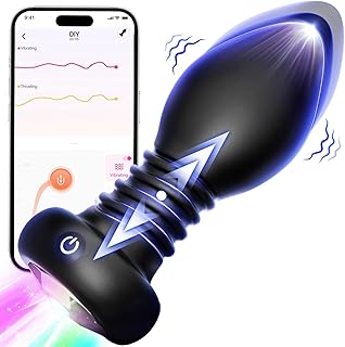Vooloka Male Sex Toys for Men Anal Plugs, Anal Toys 10 Thrusting & 10 Vibrating Butt Plug, Anal Toy But Plug Prostate Massager Buttplug Male Vibrator Gay Adult Sex Toys4mens UK Anal Vibrators