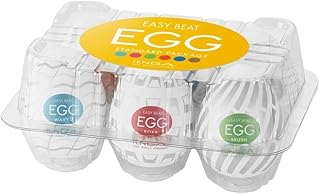 Tenga Easy Beat Egg Male Masturbator, Standard Eggs Variety Pack for Men Pleasure and Massager , EGG-VP6(3) 6 Counts