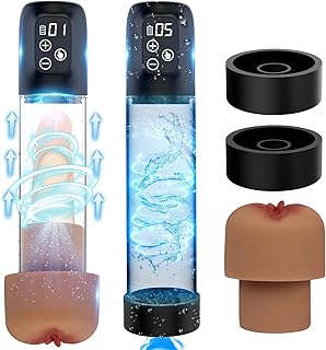 Pump for Enlargement, Erection, Electric Vacuum Pump with 6 Suction Levels, Pump Masturbator with 2 Silicone Sleeves, Sex Toy for Men