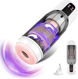 Electric Masturbator Sex Toy with 10 Modes Telescopic Function and Rotating Massage Function, Sex Toy for Men, Pocket Pussy Masturbating for Men