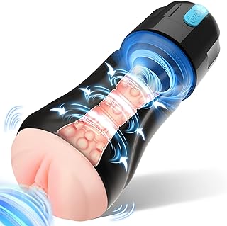 Male Adult Sex Toys for Men, Movakativ Sucking Male Masturbator Penis Pump with 10 Vibration & 5 Suction, Super Soft TPE Channel Vibrating Hands Free Male Masturbators Cup Men Sex Toy Machine