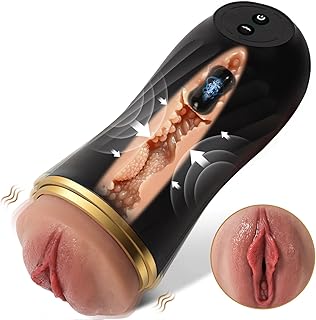 Vibrating Male Masturbator Cup with 10 Vibration Modes, 3D Realistic Textured Vagina Pussy Pocket for Men Masturbation, MAGIST Adult Male Sex Toy for Men Orgasm