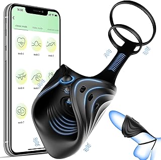 PLEASURE PULSE Adult Sex Toy for Men App Controlled Vibrating Cock Ring, Vibrating Penis Sleeve & Male Masturbator Glans Trainer, Vibrator Stimulator, Stroker Stimulation, Masturbation Pleasure with 7 Vibration Modes