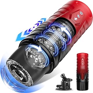 Automatic Male Masturbator Toys for Men - Adult Toy with 7 Thrusting & 7 Rotating Modes,Hands Free Pocket Machine with Visual Window & Suction Base Electric Cock Pump