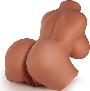 YUKAIONE Petite Sex Toys Male Masturbator with Realistic Breasts Pussy and Rump, 3 in 1 Torso with Built-in Spine 2.5Kg Pussy Ass Sex Toys (Brown)