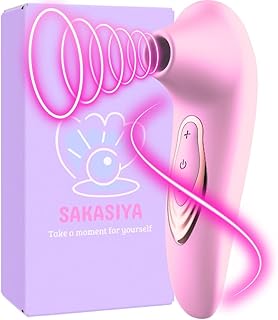 SAKASIYA G-Spot Vibrator for Women: Sex Toy for Clit Nipple Sucking Stimulation - Portable Washable Rechargeable - Rose