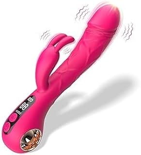 G-spot Rabbit Vibrator Sex Toys - Adult Toys Clitoral Stimulator Realistic Dildo with LCD Display & 9 Powerful Vibrations, Soft Silicone Bunny Clit Vagina Tits Massager for Women Couples Pleasure