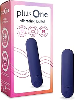 plusOne Bullet Vibrator for Women, Mini Vibrator Made of Body-Safe Silicone, Fully Waterproof, USB Rechargeable, Personal Massager with 10 Vibration Settings, Purple