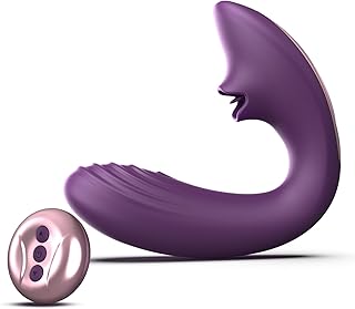 Tracy's Dog Clitoral Licking G Spot Vibrator, Tongue Adult Toys with Remote Control for Women Couple Play, Vibrating Sex Toy for Double Stimulation with 7 Licking & 10 Vibration Patterns, Purple
