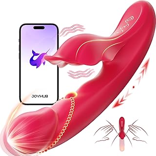 Thrusting Vibrator Dildo Sex Toys - MOOLIGIRL 5IN1 APP Control Women Adult Toys with Heating, 9×10 Modes Rabbit Vibrators for Clitoral G Spot Stimulation, Couples Female Rose Sex Toy for Vagina Anal