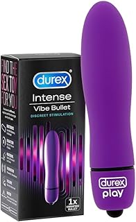 Durex Intense Delight Vibrating Bullet - Adult Toy for Sensual Stimulation, Battery Included, Waterproof, 5-Hour Play, Quiet & Discreet, Perfect Valentine's Gift for Her & Couples