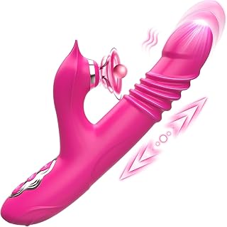 Thrusting Rabbit Vibrators, Adult Toys with Clitoral Stimulator, 8 Thrust & 5 Slap Vibrations Dildo Sex Toy, G Spot Vibrator for Women Anal Toy, Sex Toys4couples Men & Women Thrusting Sexy Toys