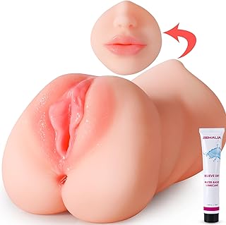 ZEMALIA 3 in 1 Male Masturbator Adult Sex Toys, 3D Textured with Sexy Mouth Realistic Vagina Tight Anus, Mens Stroker Sex Doll for Man Masturbation