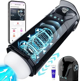 EORONE Male Masturbator Mens Sex Toys - Penis Pump Sex Toy for Men with 9 Sucking & 9 Thrusting & 9 Vibrating, APP Control Adult Toys Pocket Pussy 3D Male Stroker with Visual Screen Blowjob Toy