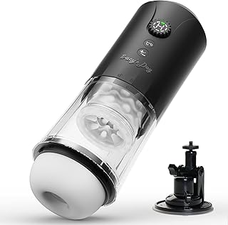 Tracy's Dog Automatic Male Masturbator, Sex Toys for Men with 5 Thrusting & Rotating & Vibration Modes, Hands Free Male Sex Toy with Infinite Speed Regulation, LCD Display & Suction Base Penis Pump