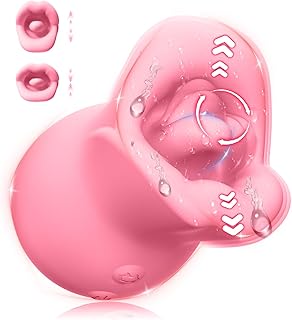 Vibrator Adult Sex Toys for Women, 3IN1 Silicone Mouth Tongue Clitoral Stimulator Rose Sex Toy with 10 Licking Biting & Vibrating Modes, Anal Clit Nipple Vibrators for Female Male Couples Sex Toys