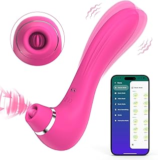 Clitoral Sucking Licking Vibrator Sex Toy for Women,【 APP Control】 4 in 1 Clitoral G-Spot Vibrators Dildo Tongue Toy,9 Vibrations 9 Tongue Licking &Sucking Modes, Nipple Clit Stimulator Sex Toy