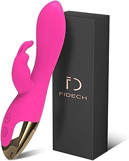 FIDECH G Spot Rabbit Vibrator, Sex Toys for Clitoris G-spot Stimulation, Waterproof Dildo Vibrator with 10 Powerful Vibrations Dual Motor Stimulator for Women or Couple Fun