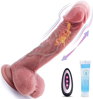 Thrusting Dildo Vibrator with Vibrating & Heating, Soft Realistic Silicone Anal Dildos for Clit G-spot Stimulation, Remote Control Dildo with Strong Suction Cup, Adult Sex Toys for Women Couple, 8.5''