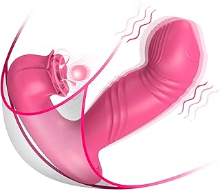 G Spot Vibrator Anal Sex Toys for Women, Rose Sex Stimulator Sucking Finger Vibrator with 10 Sucker 10 Vibrating 10 Wiggling, Anal Plug Toys Thrusting Dildo Clitoral Nipple Stimulation Rose Sex Toy