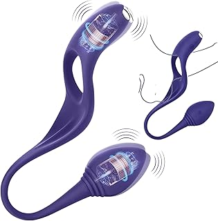 PLEASURE PULSE Prostate Massager for Men with Vibrating Cock Ring Dual Motor Anal Vibrator with 7 Vibration Modes Delay Climax Butt Plug P spot Adult Sex Toy for Men, Women & Couples, Gay men LGBT