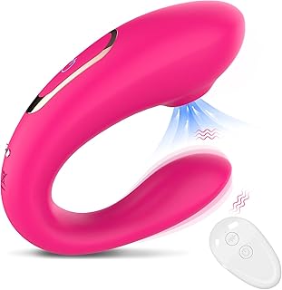 G-Spot Vibrator, 2 in 1 Sex toys4women Clitoris Licking Dildo Sucking Vibrators with 10 Vibration & Suction Modes, Dildo Vibrabrater Adult Sex Toy Woman Clitorious (A-Rose)