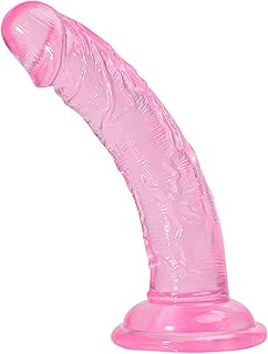 Realistic Dildos Sex Toys, Silicone Flexible Dildo with Suction Cup for Hands-Free Play, 6.5 Inch Adult Toys for Men Women Couples G Spot Sex Toy Anal Butt Plug Prostate, Pink Small