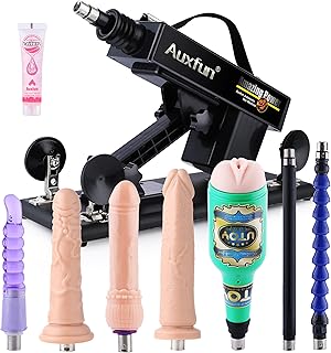 AuxFun Sex Machine for Women with Different Size Large Dildos Thrusting Sex Toys 3XLR Connector Powerful Fucking Machine for Men Adjustable Angle Portable Realistic Dildo