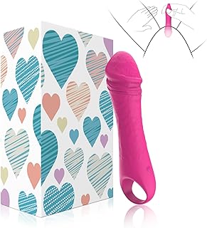 Mini Vibrator Dildo Sex Toys - Realistic Mini Silicone Vibrators Bullet Dildos with 10 Powerful Vibrations, Adult Female Sex Toy for G Spot Clitoral Nipple Sex Stimulation(Pink)