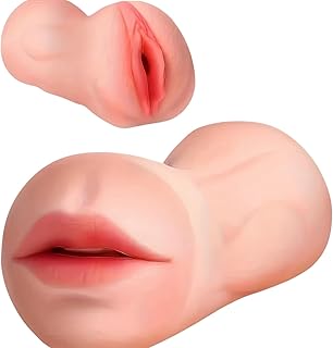 2 In 1 Male Masturbator, Realistic Pocket Pussy Stroker Toy, Double-Ended, Textured Vagina and Mouth, for Men