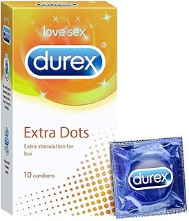 Durex Extra Dotted Condoms for Men - 3 Count (Pack of 10)|Ribbed and Dotted for Extra Stimulation|Suitable for use with lubes & toys
