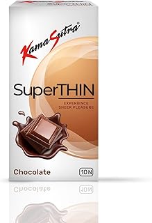 KamaSutra Superthin Chocolate Flavoured Condoms For Men 10 Count | Suitable for use with lubes & toys
