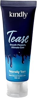 Kindly Tease Natural Lubes for Men, 100 ML | Suitable with Condoms, honeymoon kit & sex toys for men