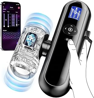 Male Masturbator Sex Toys, Upgrade Sex Toys for Men with 4 Thrust Depths & 3 Start Points & 10 Thrusting Vibrating Speeds Adult Sex Toy, AI APP Control Sex Machine Soft TPE Channel Blowjob Toy