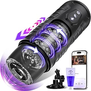 Male Sex Toys for Men Masturbator, One-Click Boost Pressurized Thrusting Male Sex Toy Soft Sleeve Penis Pump for Penis Stimulation with 7 Strong Rotating & Thrusting Fleshlight, Adult Fleshliglt